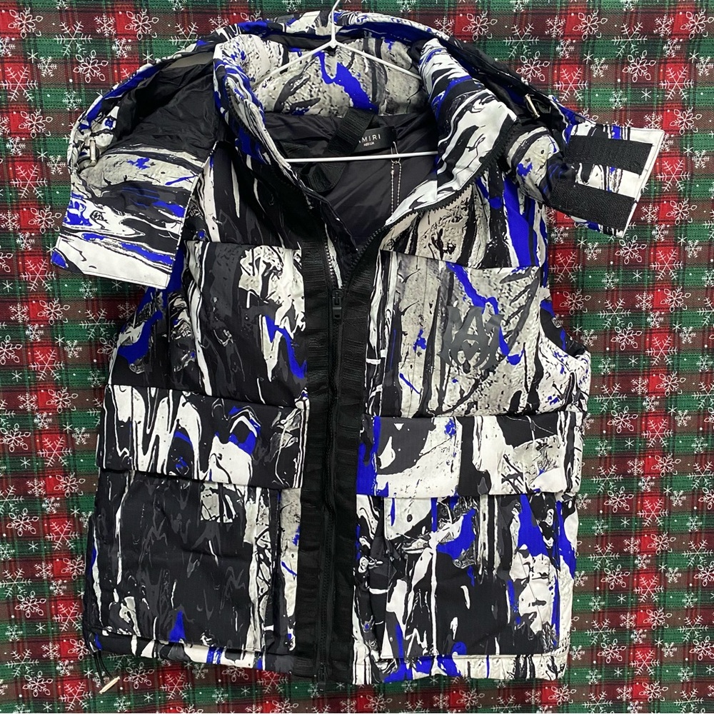 Amiri Paint Splatter Down Vest